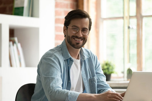 A man working on a laptop